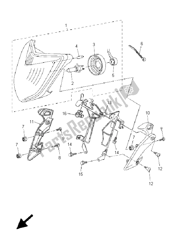 All parts for the Headlight of the Yamaha FZ1 N Fazer 1000 2011