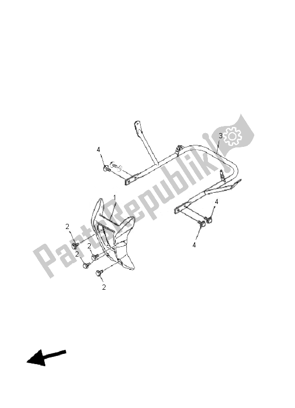 All parts for the Guard of the Yamaha YFM 350R 2007