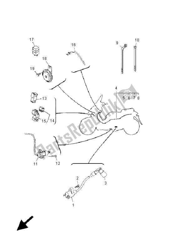 All parts for the Electrical 2 of the Yamaha YP 250R X MAX 250 2005