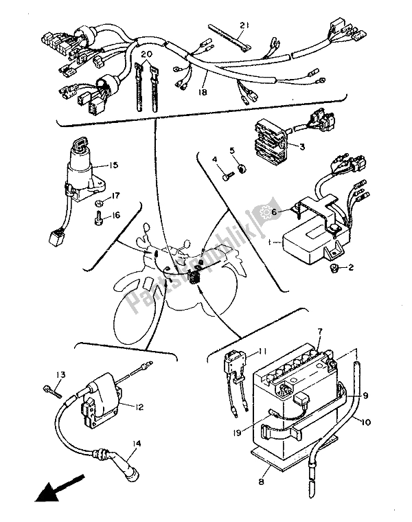 Toutes les pièces pour le électrique 1 du Yamaha XT 600 1986