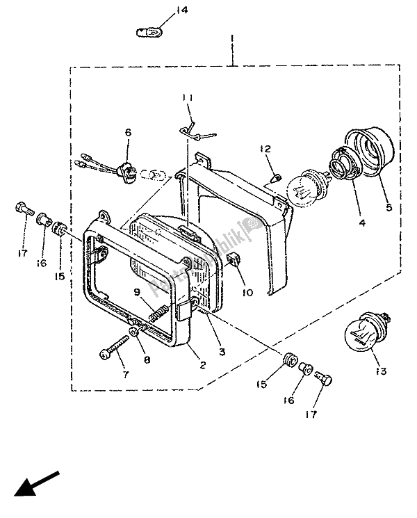 Tutte le parti per il Faro del Yamaha DT 125E 1989