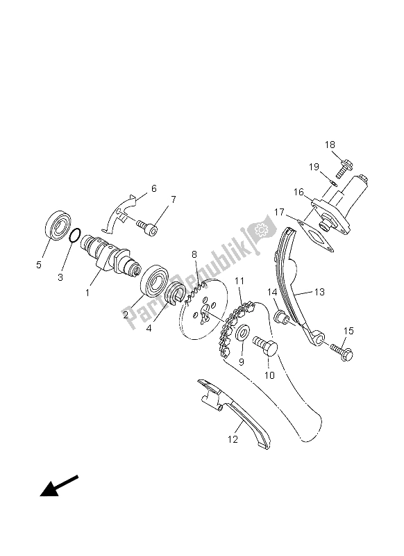 All parts for the Camshaft & Chain of the Yamaha YBR 125 ED 2012