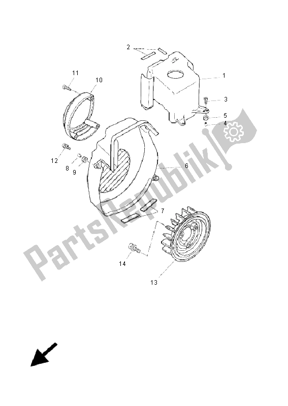 All parts for the Air Shroud & Fan of the Yamaha CW 50N BWS 2005