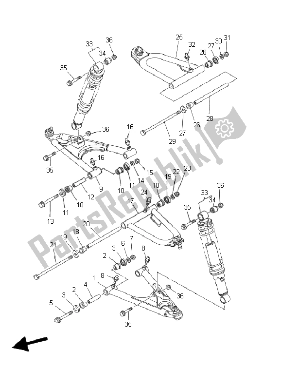 Tutte le parti per il Sospensione Anteriore E Ruota del Yamaha YFS 200 Blaster 2002