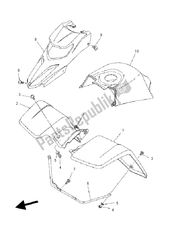 Todas las partes para Guardabarros Delantero de Yamaha YFS 200 Blaster 2003