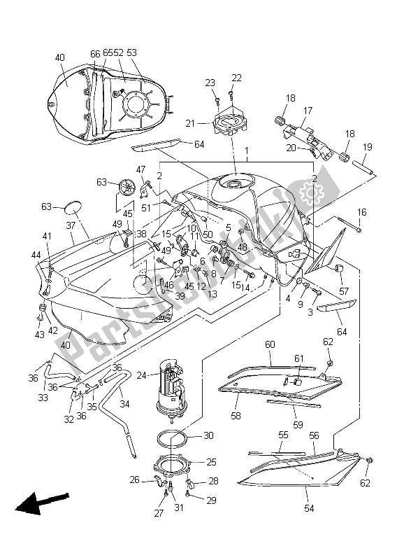 Toutes les pièces pour le Réservoir D'essence du Yamaha YZF R1 1000 2004