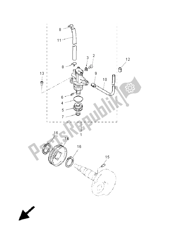 All parts for the Oil Pump of the Yamaha CW 50 BWS 2005