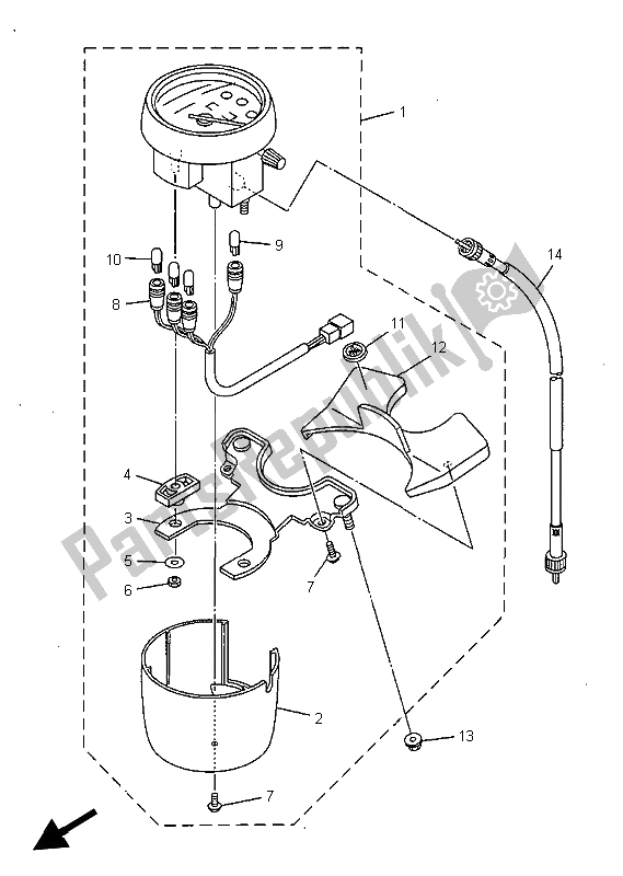 All parts for the Meter of the Yamaha SR 125 1999