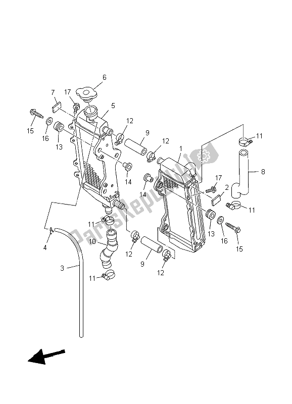 Toutes les pièces pour le Tuyau De Radiateur du Yamaha YZ 250 2006