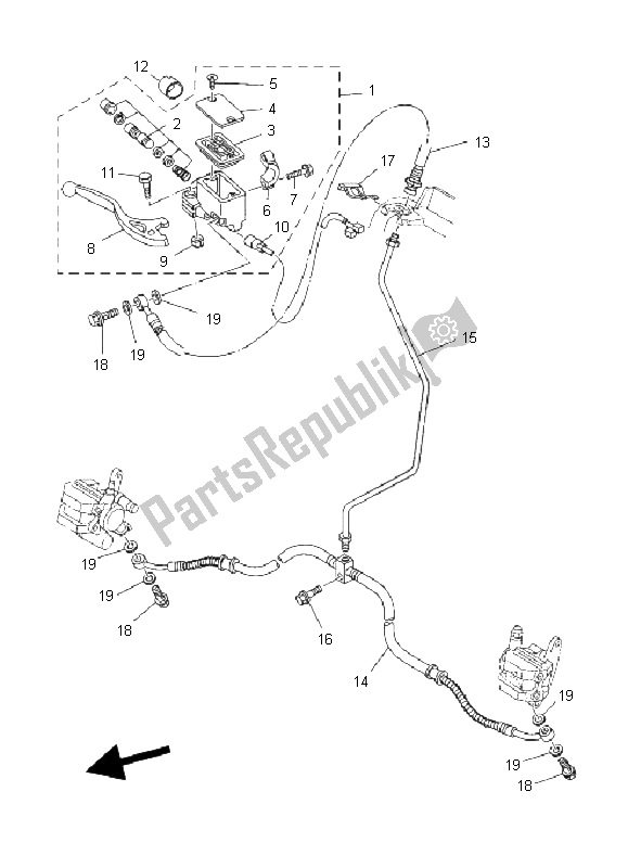 Toutes les pièces pour le Maître-cylindre Avant du Yamaha YFM 660R 2004