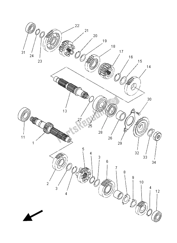 Wszystkie części do Przenoszenie Yamaha MT 03 660 2008