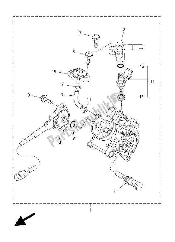 Tutte le parti per il Immissione 2 del Yamaha YZ 250F 2015