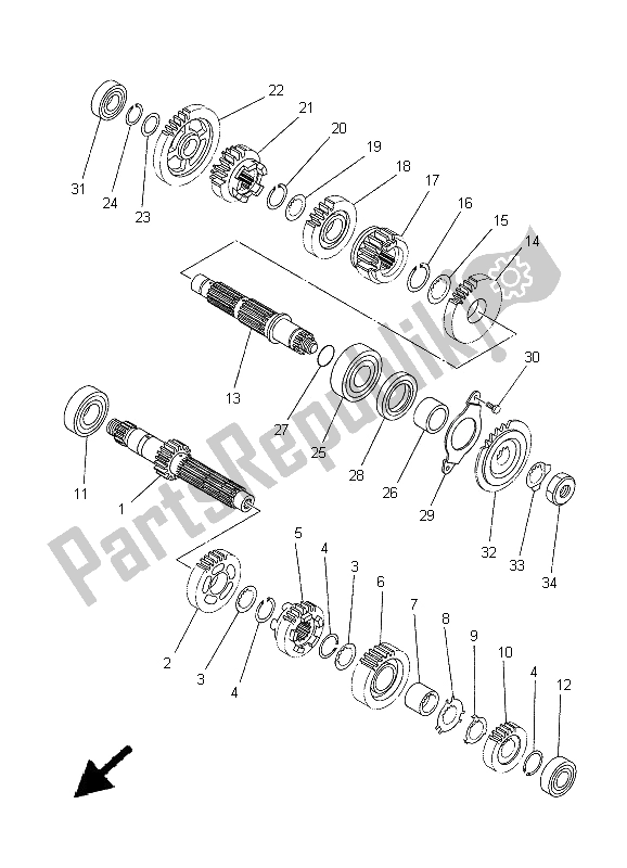 Alle onderdelen voor de Overdragen van de Yamaha XT 660R 2005