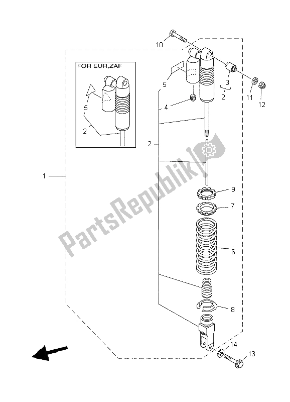 Todas las partes para Suspensión Trasera de Yamaha YZ 85 SW LW 2006