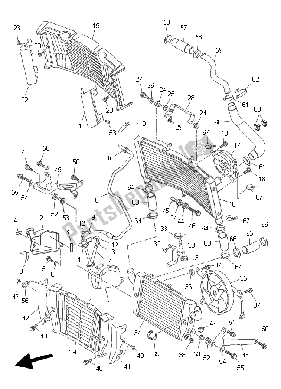 Tutte le parti per il Tubo Del Radiatore del Yamaha VMX 17 1700 2011