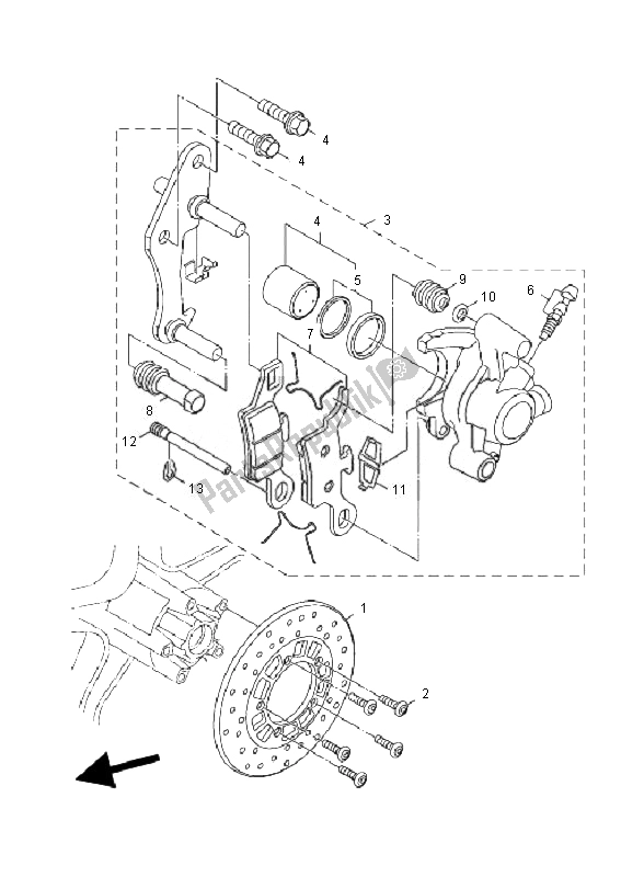 All parts for the Front Brake Caliper of the Yamaha YW 125 BWS 2010