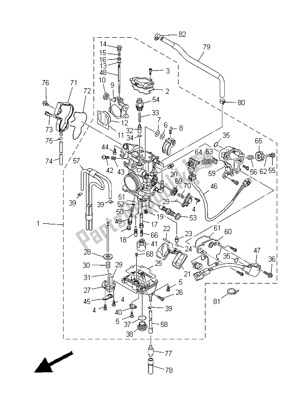 Tutte le parti per il Carburatore del Yamaha YFZ 450 2008