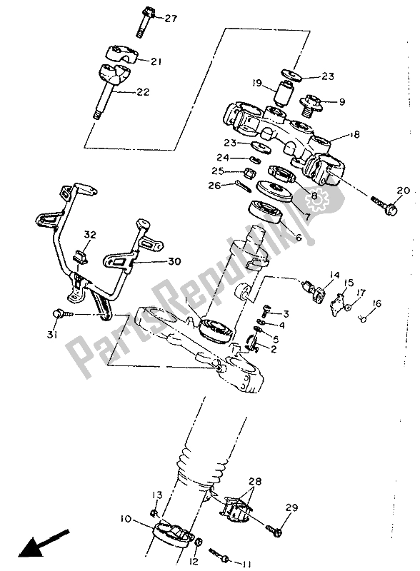Todas as partes de Direção do Yamaha XT 600 1987