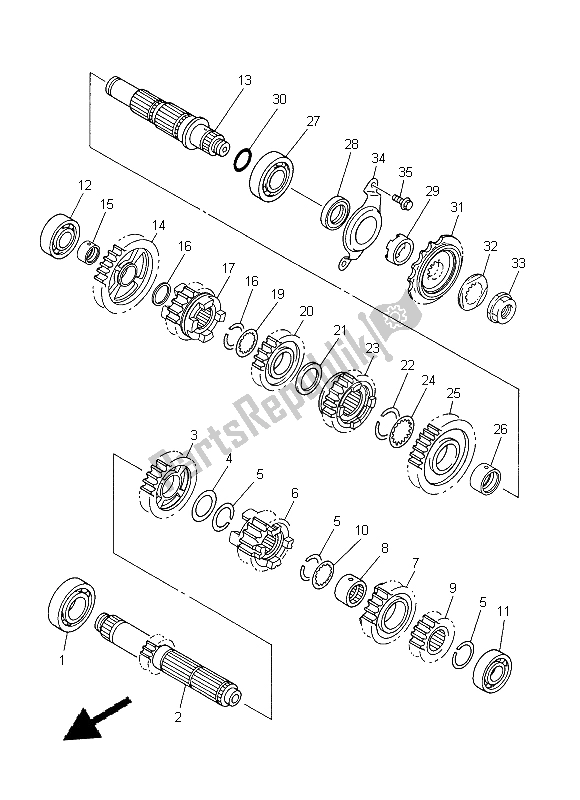 All parts for the Transmission of the Yamaha WR 450F 2015