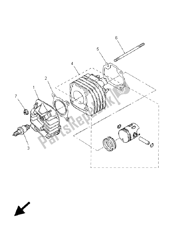 Todas las partes para Cilindro de Yamaha YN 50R Neos 2009