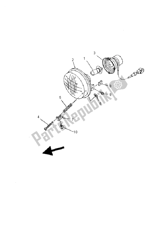 All parts for the Headlight of the Yamaha YFM 400 FA Kodiak 4X4 Manual 2000