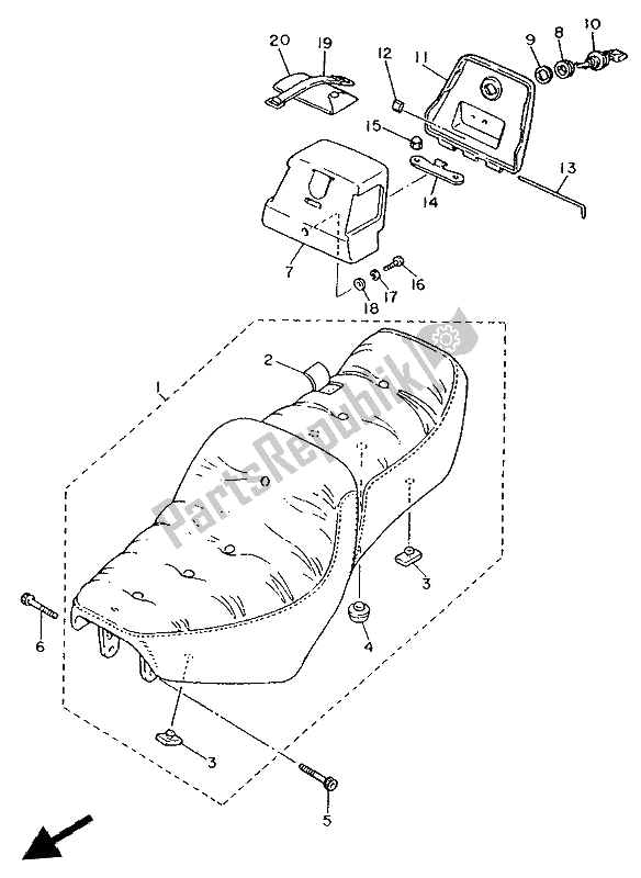 Tutte le parti per il Posto A Sedere del Yamaha XV 1100 Virago 1994