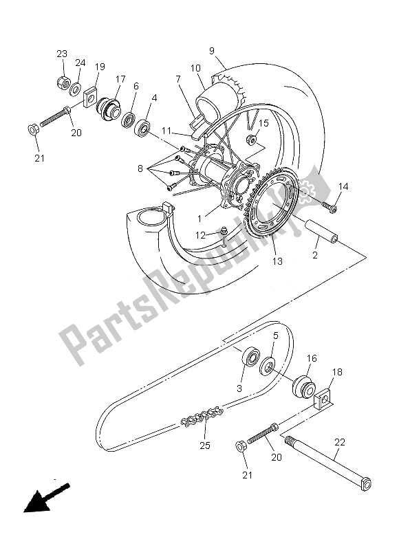 Toutes les pièces pour le Roue Arrière du Yamaha WR 250R 2013