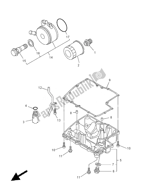 Tutte le parti per il Filtro Olio del Yamaha FZ8 S 800 2014