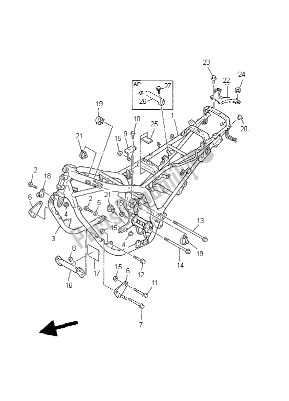 Tutte le parti per il Telaio del Yamaha XJ 900S Diversion 2002