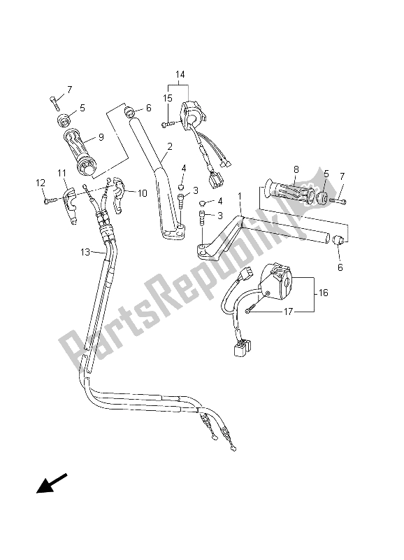 Todas las partes para Manija De Dirección Y Cable de Yamaha FJR 1300 2003