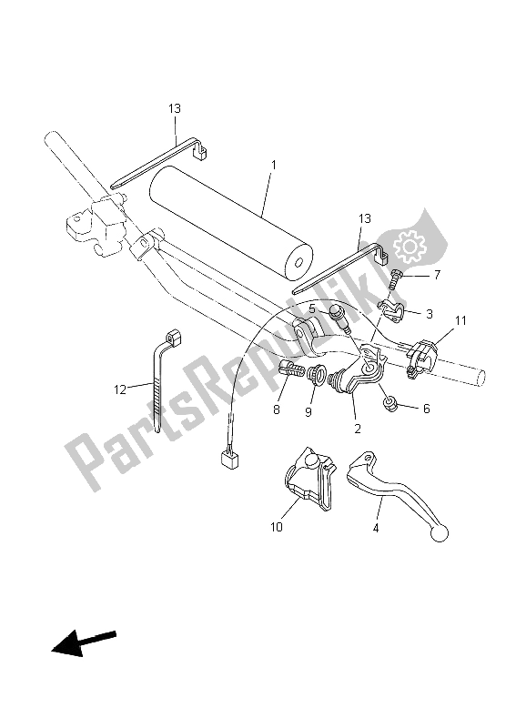 All parts for the Handle Switch & Lever of the Yamaha YZ 250 2006