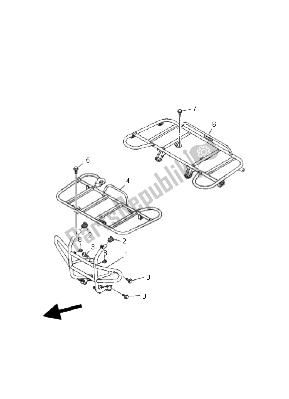 Todas las partes para Guardia de Yamaha YFM 350F Grizzly 4X4 2007