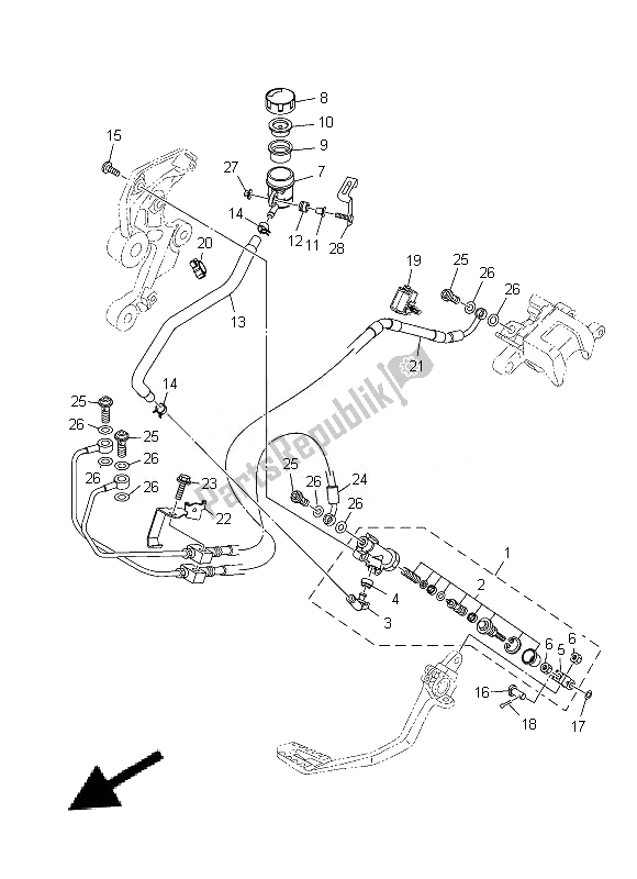 Wszystkie części do Tylny Cylinder G?ówny Yamaha MT 09A 900 2014