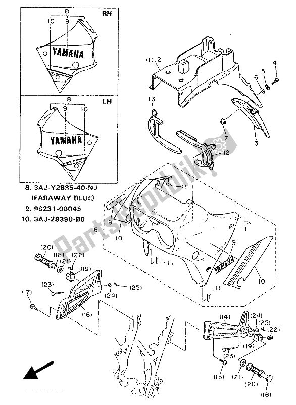 Tutte le parti per il Alternato (telaio) del Yamaha XT 600Z Tenere 1989