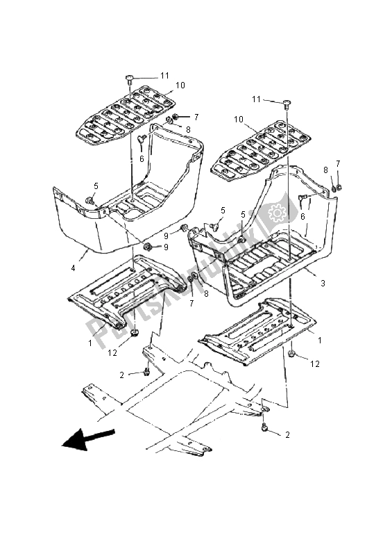 All parts for the Stand & Footrest of the Yamaha YFM 125 Breeze 2000