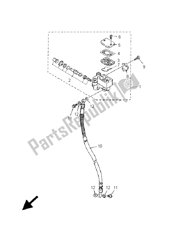 All parts for the Front Master Cylinder of the Yamaha XC 125E Vity 2011