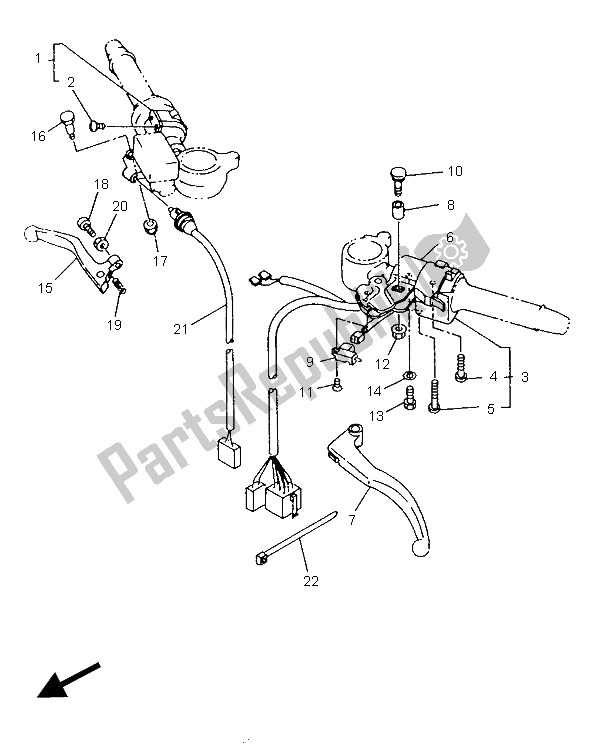 Tutte le parti per il Impugnatura Interruttore E Leva del Yamaha TZR 125 1995