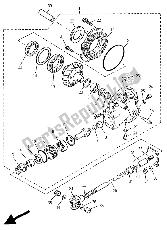 All parts for the Drive Shaft of the Yamaha XV 535 Virago 1998