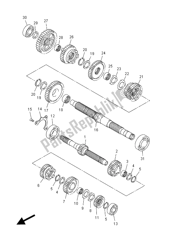 Tutte le parti per il Trasmissione del Yamaha VMX 17 1700 2012