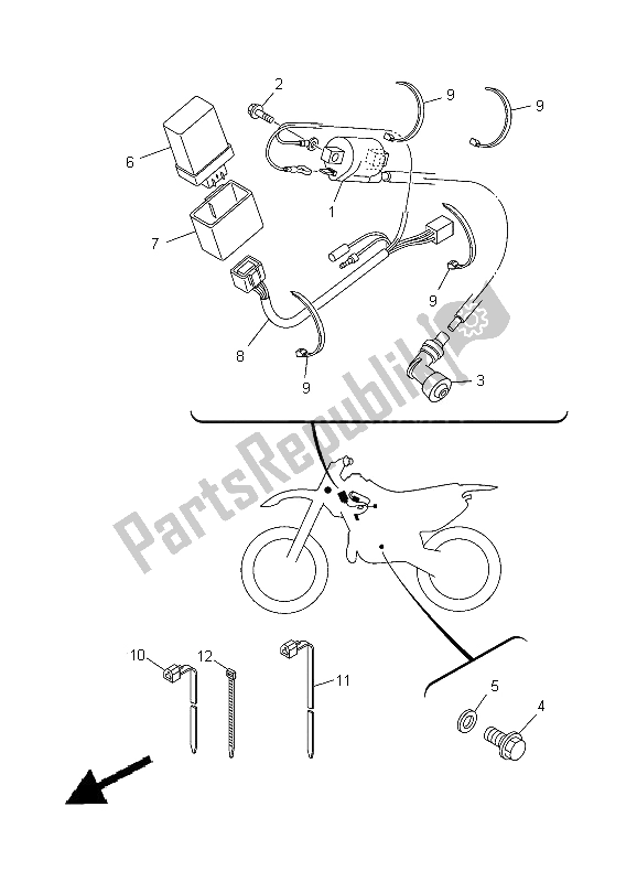 All parts for the Electrical 1 of the Yamaha TT R 125 LW 2000