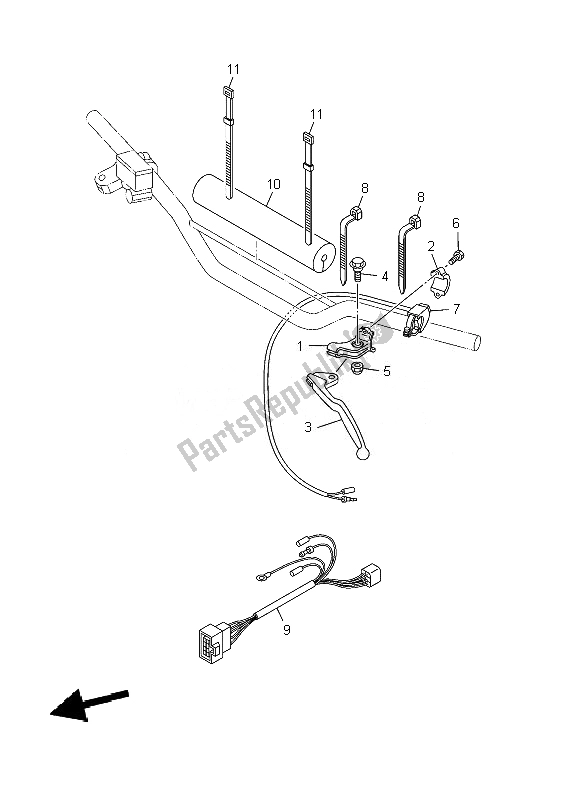 All parts for the Handle Switch & Lever of the Yamaha YZ 85 SW LW 2010