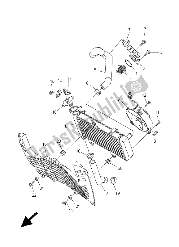 Toutes les pièces pour le Tuyau De Radiateur du Yamaha XT 660R 2005