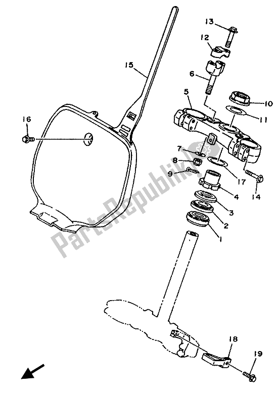 Todas as partes de Direção do Yamaha YZ 250 LC 1993