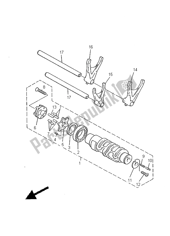 Todas las partes para Cambio De Leva Y Horquilla de Yamaha XVZ 1300A Royalstar 2000