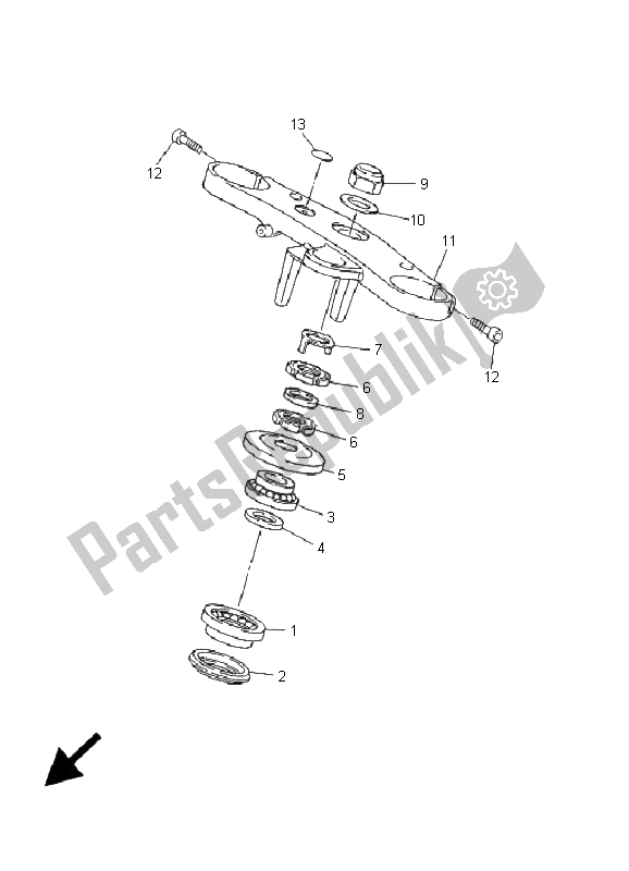 All parts for the Steering of the Yamaha YZF 1000R Thunderace 2001