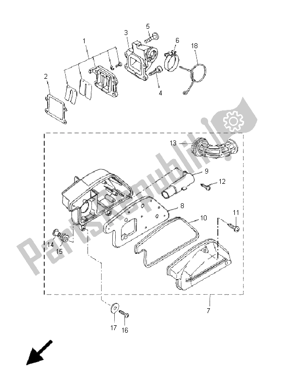 All parts for the Intake of the Yamaha CW 50 2008