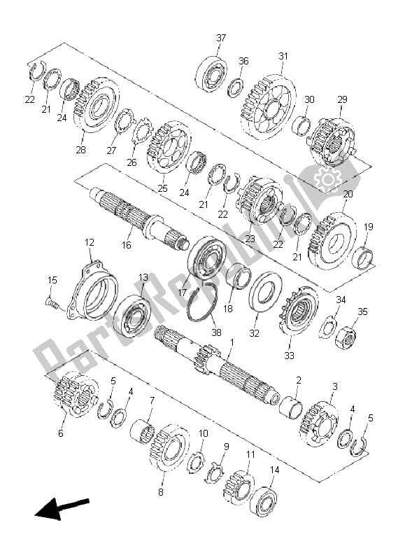 All parts for the Transmission of the Yamaha FZ6 SS Fazer 600 2006