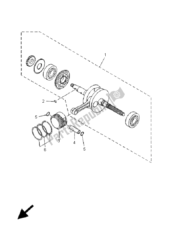 Todas las partes para Cigüeñal Y Pistón de Yamaha YP 180E Majesty 2006