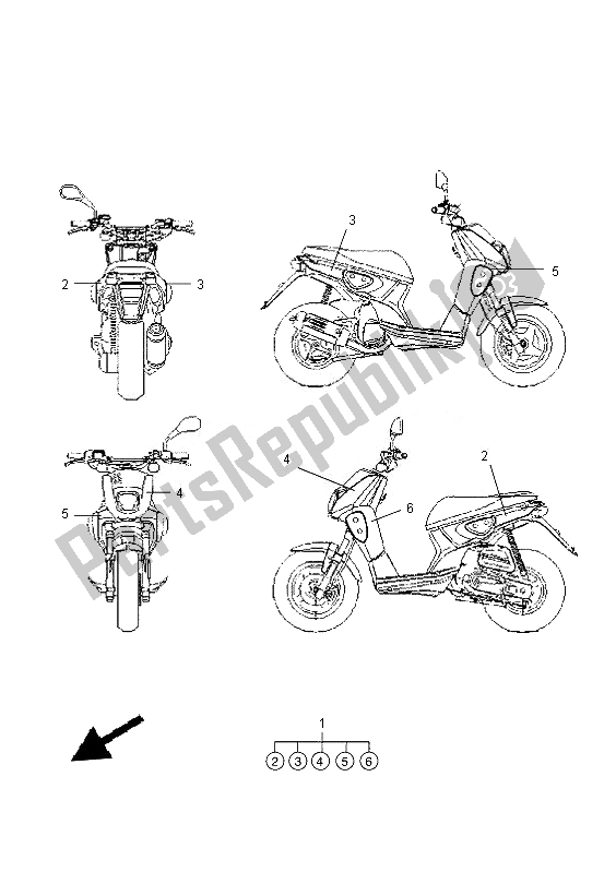 Alle onderdelen voor de Grafisch & Embleem van de Yamaha EW 50N 2013