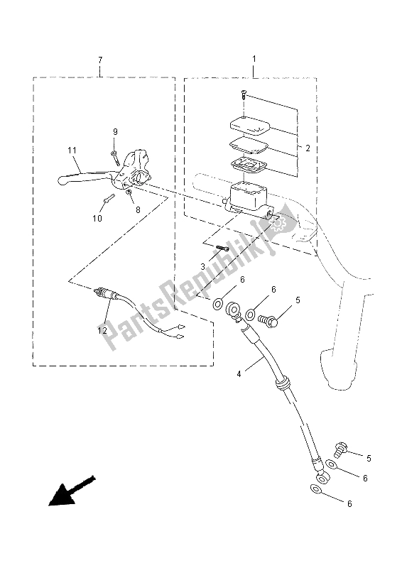 Tutte le parti per il Pompa Freno Anteriore del Yamaha CS 50 2015